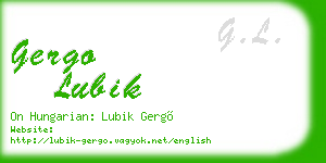 gergo lubik business card